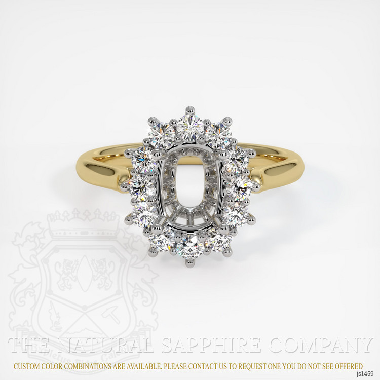 14K White & Yellow Antique Style Ring Setting