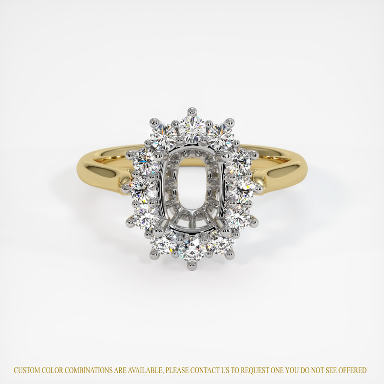14K White & Yellow Antique Style Ring Setting