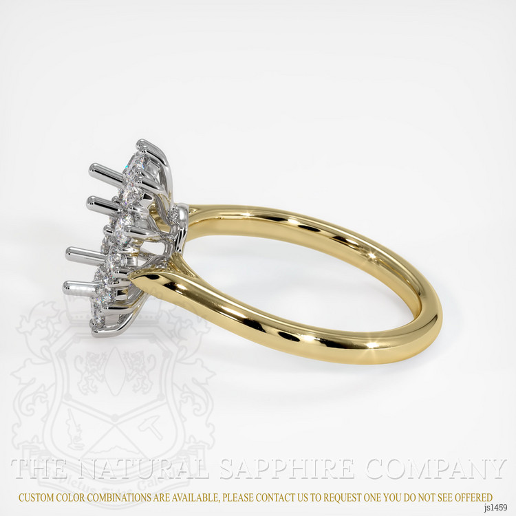 14K White & Yellow Antique Style Ring Setting