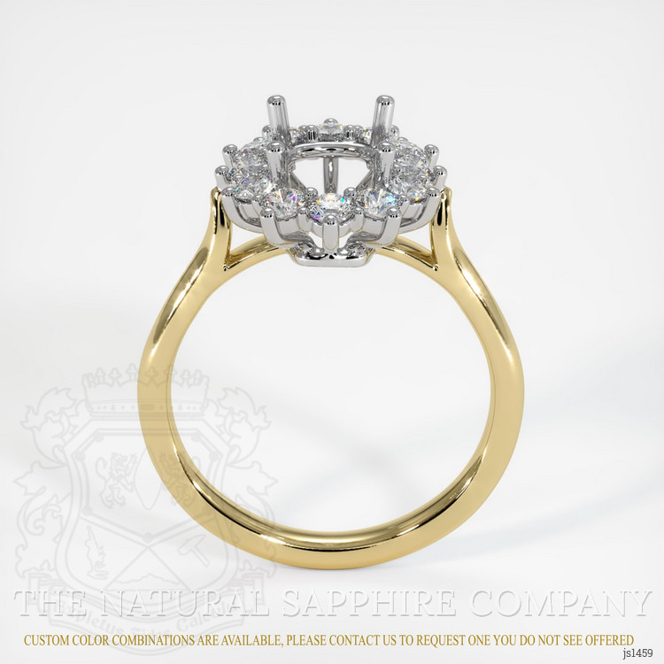 14K White & Yellow Antique Style Ring Setting