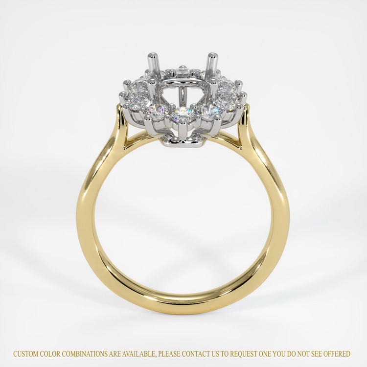 14K White & Yellow Antique Style Ring Setting