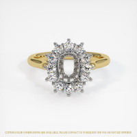 18K White & Yellow Antique Style Ring Setting Image