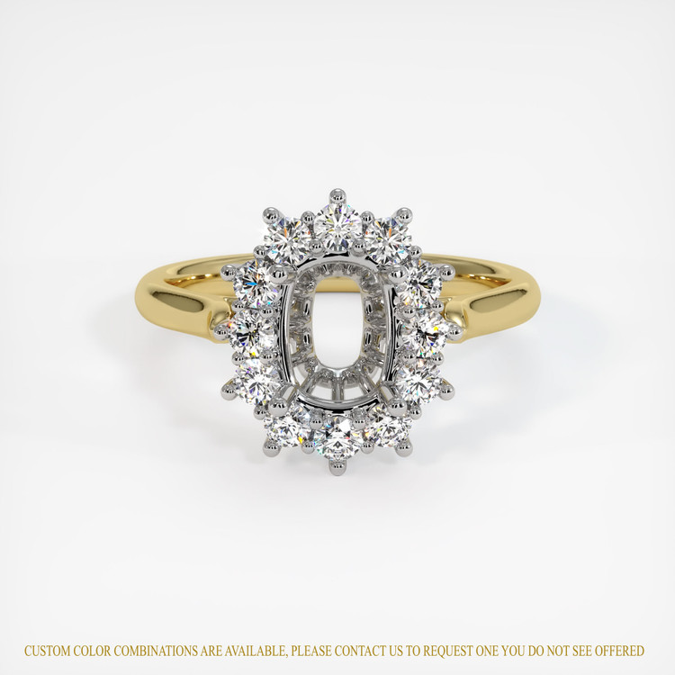 18K White & Yellow Antique Style Ring Setting