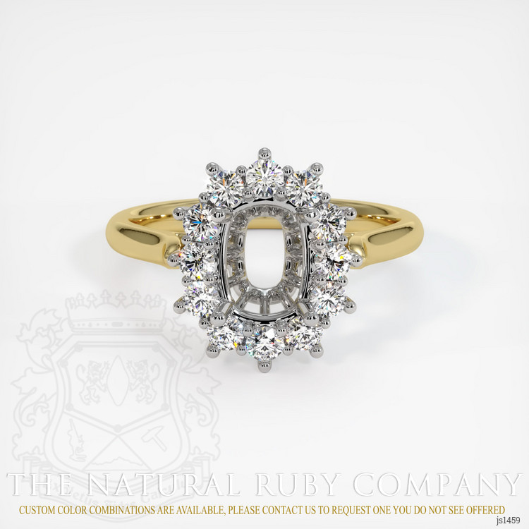 18K White & Yellow Antique Style Ring Setting