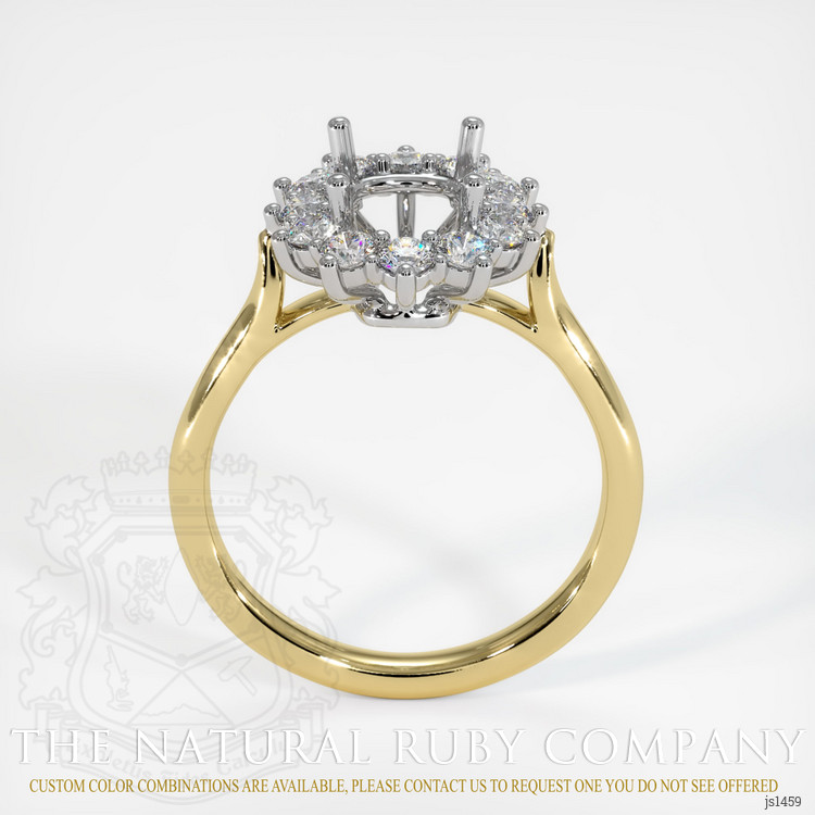 18K White & Yellow Antique Style Ring Setting