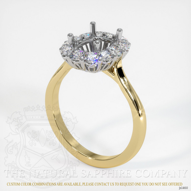 14K White & Yellow Antique Style Ring Setting