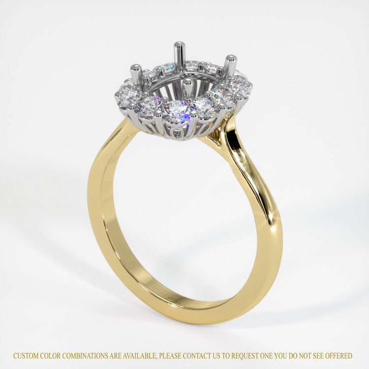 14K White & Yellow Antique Style Ring Setting