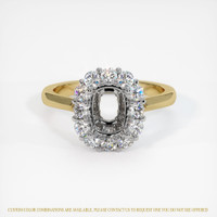 14K White & Yellow Antique Style Ring Setting Image