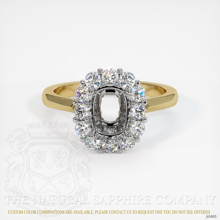 14K White & Yellow Antique Style Ring Setting
