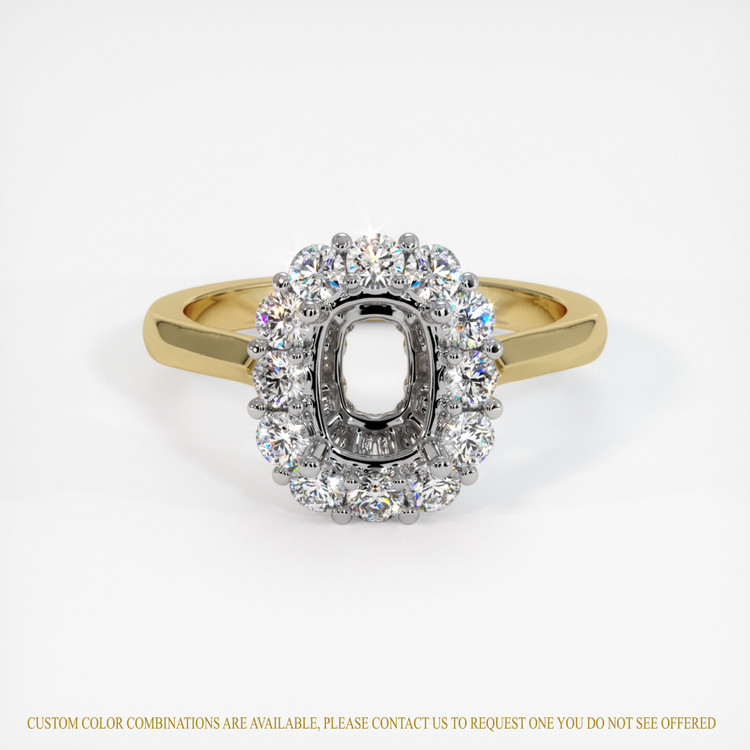 14K White & Yellow Antique Style Ring Setting