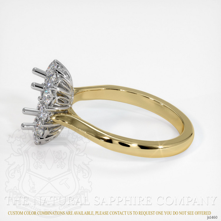 14K White & Yellow Antique Style Ring Setting