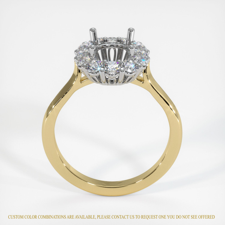 14K White & Yellow Antique Style Ring Setting