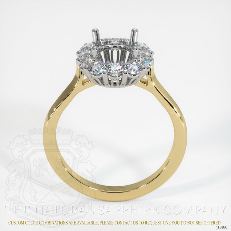 14K White & Yellow Antique Style Ring Setting