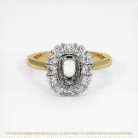 18K White & Yellow Antique Style Ring Setting Image