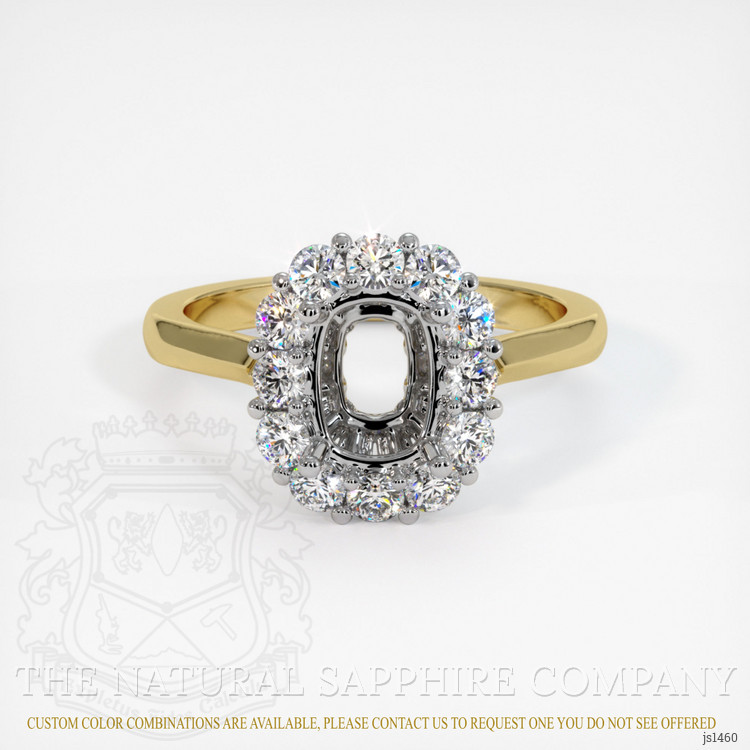 18K White & Yellow Antique Style Ring Setting