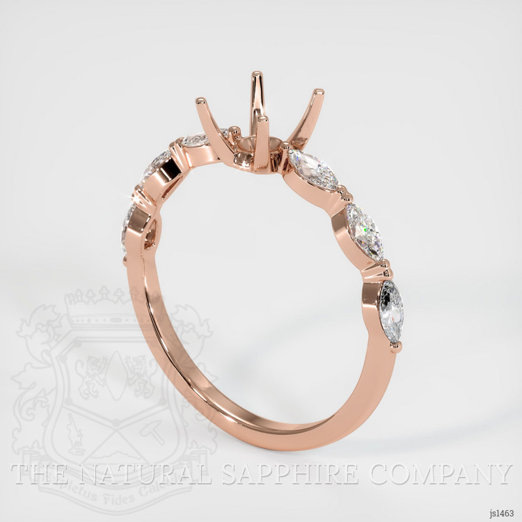 14K Rose Gold Accent Stones Ring Setting