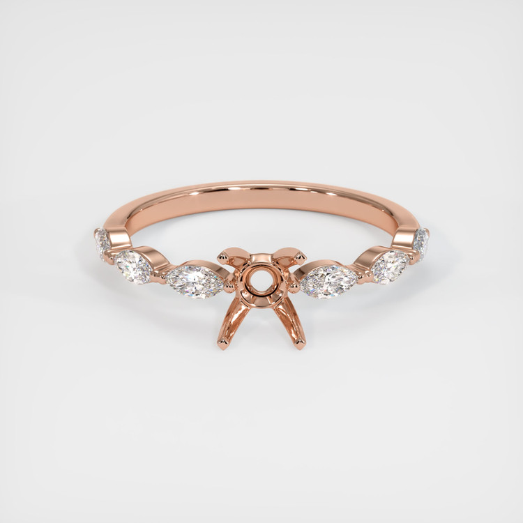 14K Rose Gold Accent Stones Ring Setting