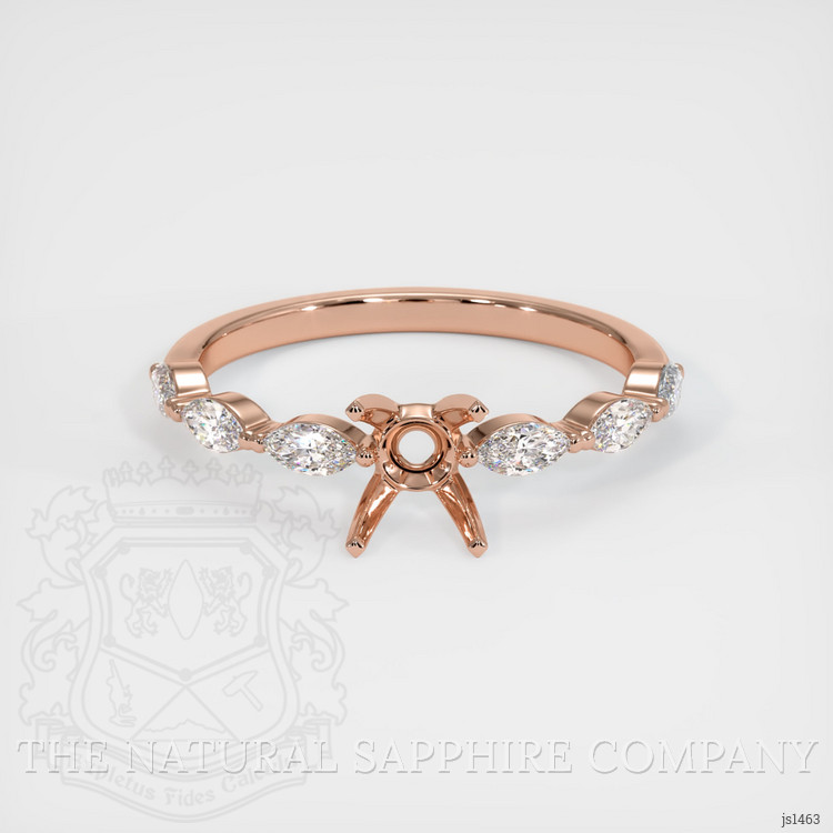 14K Rose Gold Accent Stones Ring Setting