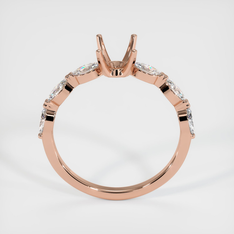 14K Rose Gold Accent Stones Ring Setting