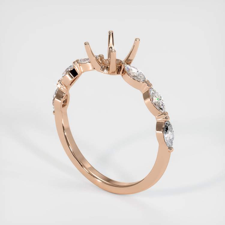 18K Rose Gold Accent Stones Ring Setting