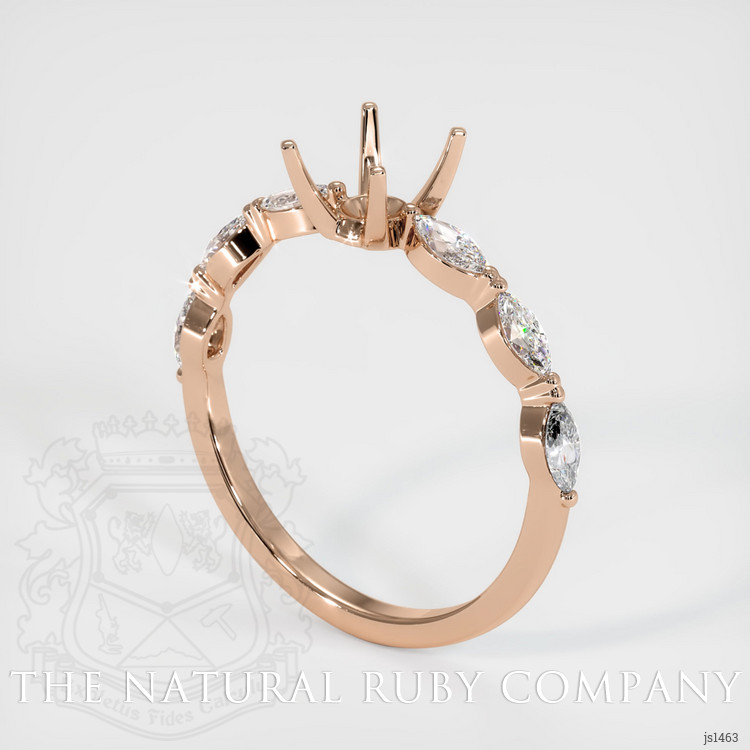18K Rose Gold Accent Stones Ring Setting