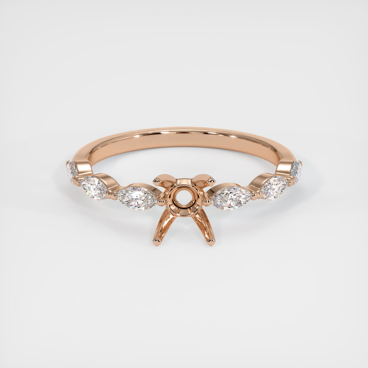 18K Rose Gold Accent Stones Ring Setting