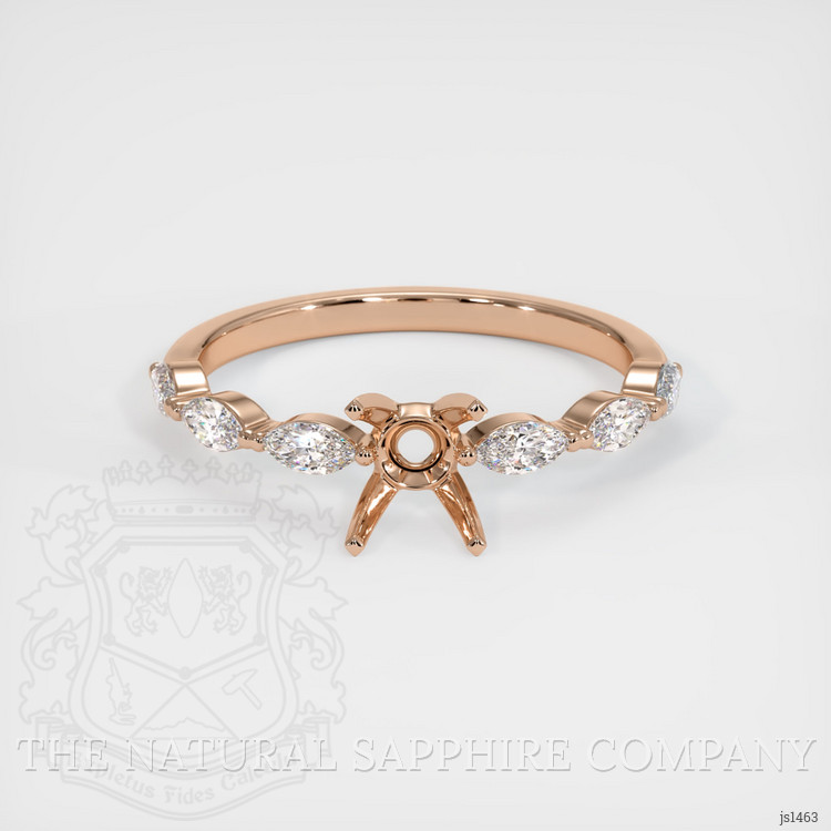 18K Rose Gold Accent Stones Ring Setting