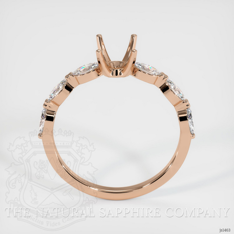 18K Rose Gold Accent Stones Ring Setting
