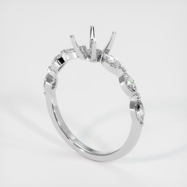 10K White Gold Accent Stones Ring Setting