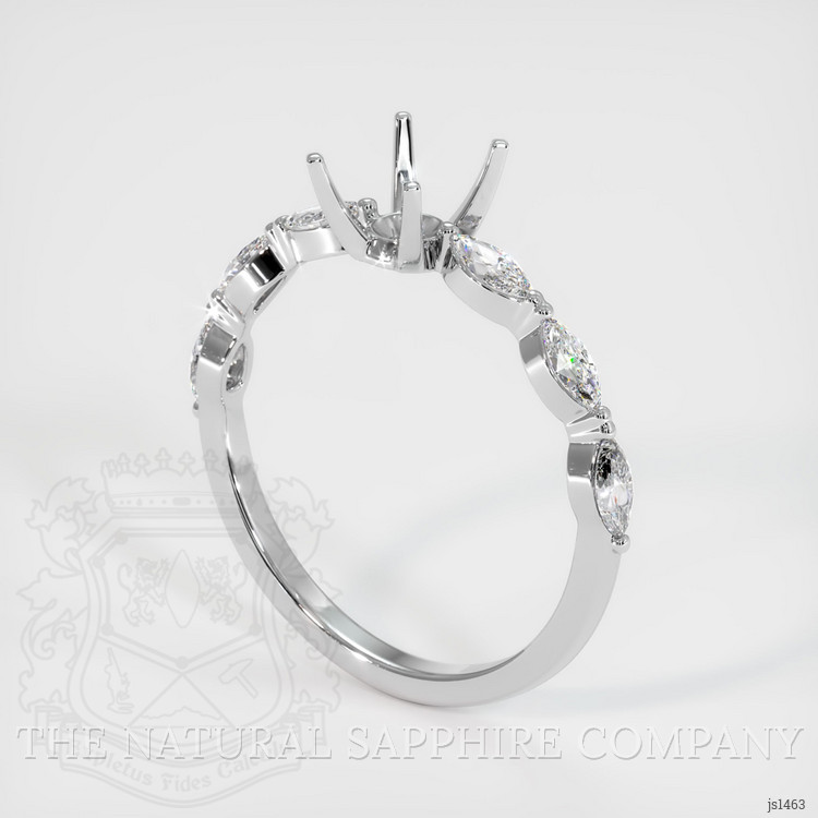 14K White Gold Accent Stones Ring Setting