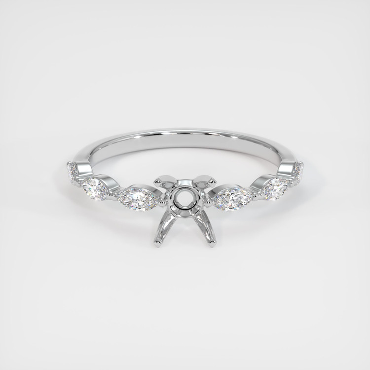 14K White Gold Accent Stones Ring Setting