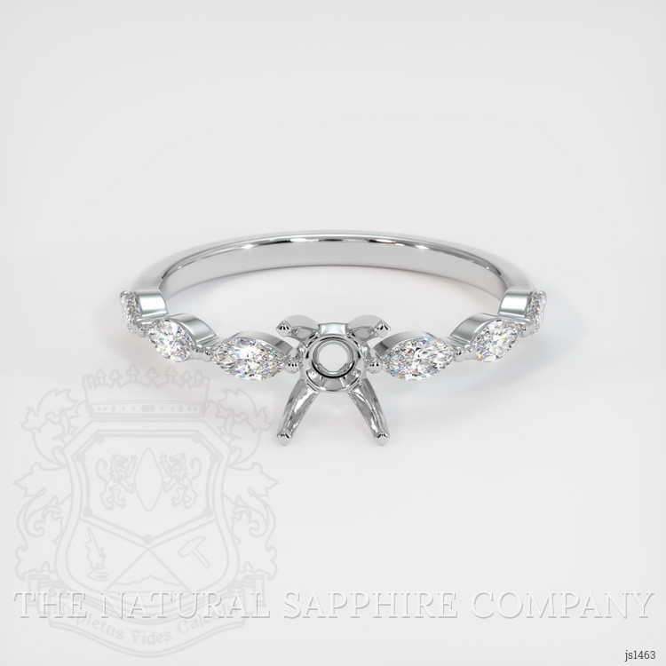 14K White Gold Accent Stones Ring Setting
