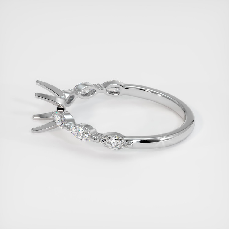 14K White Gold Accent Stones Ring Setting