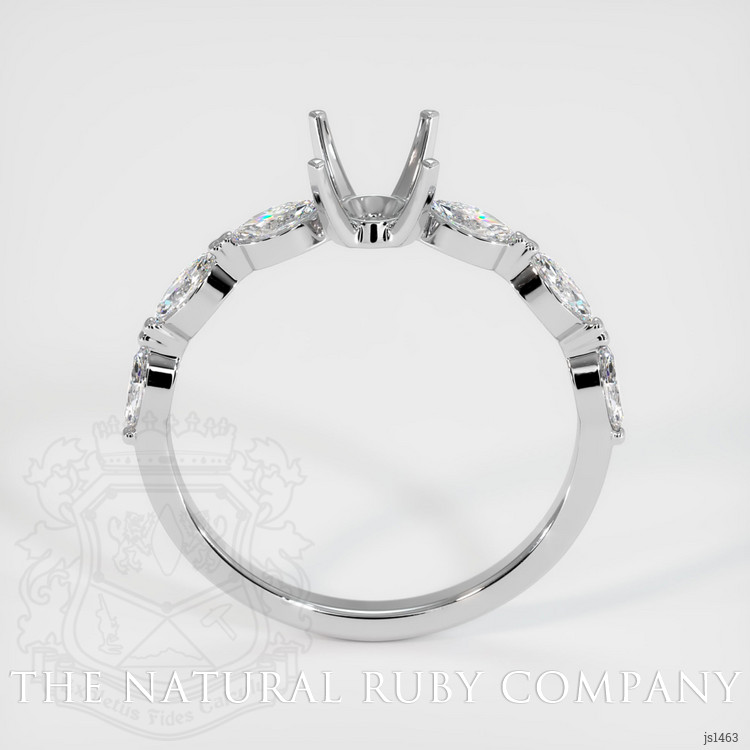 14K White Gold Accent Stones Ring Setting