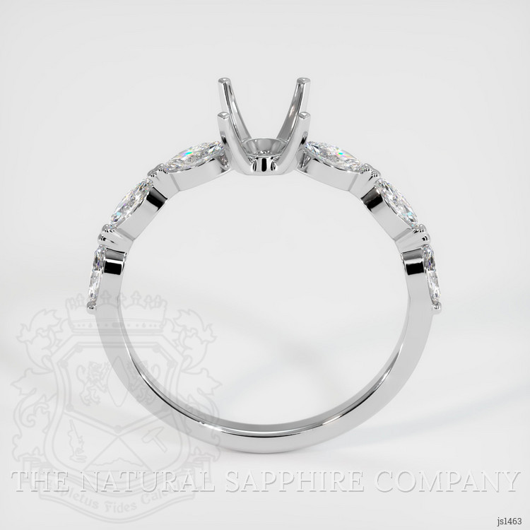 14K White Gold Accent Stones Ring Setting