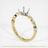 14K White & Yellow Accent Stones Ring Setting Video
