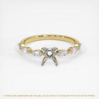 14K White & Yellow Accent Stones Ring Setting Image