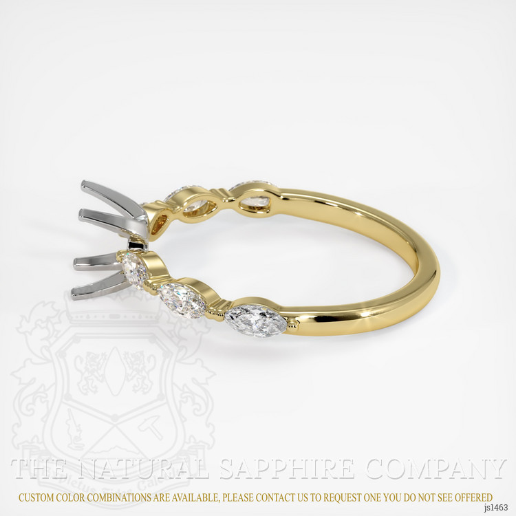 14K White & Yellow Accent Stones Ring Setting