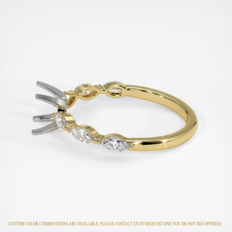 14K White & Yellow Accent Stones Ring Setting