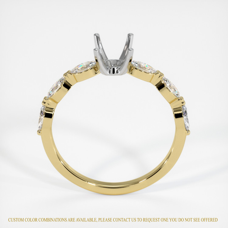 18K White & Yellow Accent Stones Ring Setting