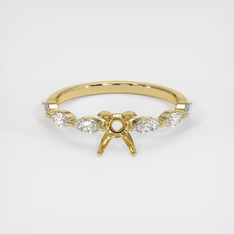14K Yellow Gold Accent Stones Ring Setting