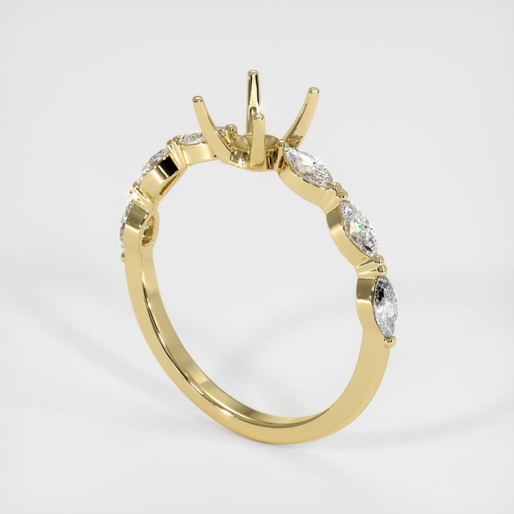 18K Yellow Gold Accent Stones Ring Setting