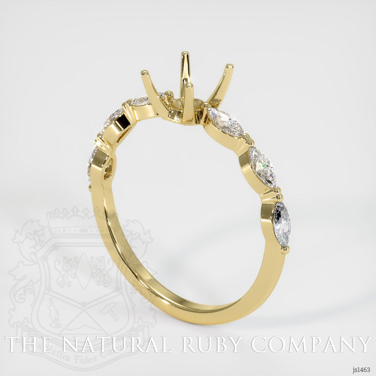 18K Yellow Gold Accent Stones Ring Setting