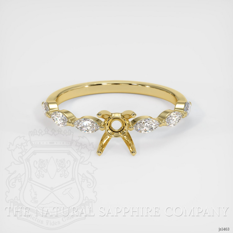 18K Yellow Gold Accent Stones Ring Setting