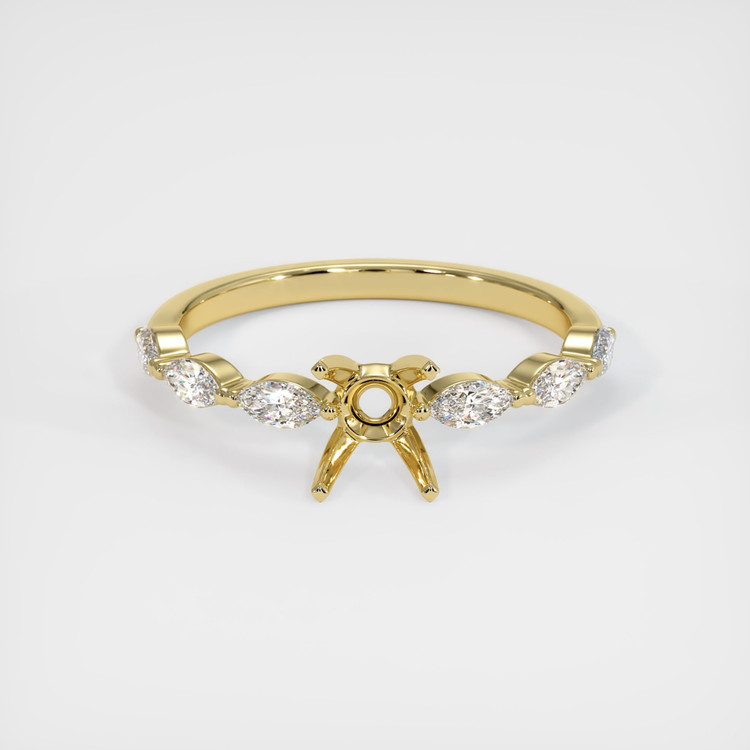 18K Yellow Gold Accent Stones Ring Setting
