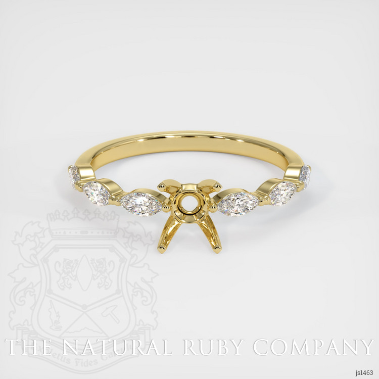 18K Yellow Gold Accent Stones Ring Setting