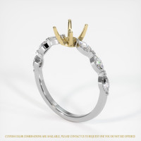 14K Yellow & White Accent Stones Ring Setting Video