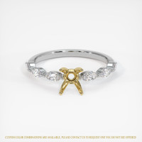 14K Yellow & White Accent Stones Ring Setting Image