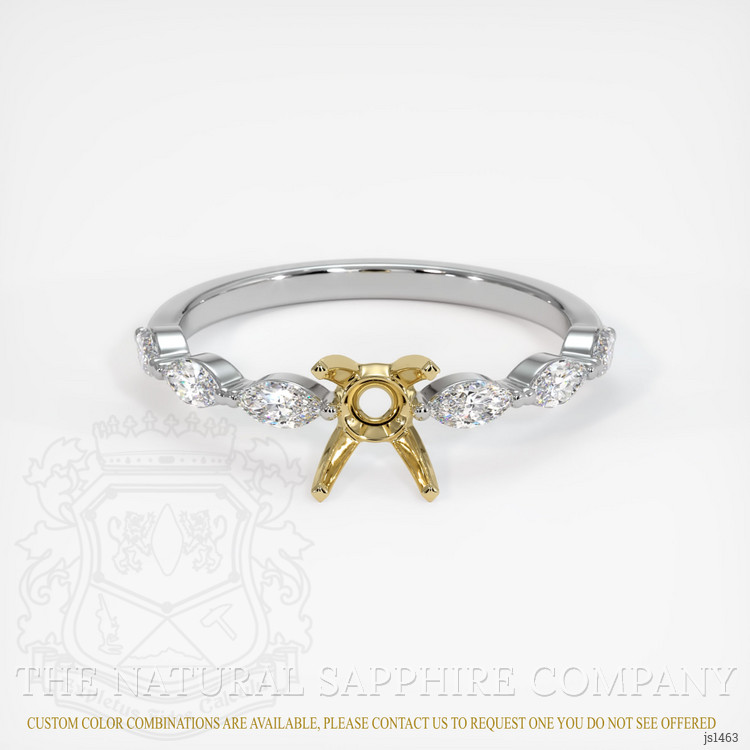 14K Yellow & White Accent Stones Ring Setting