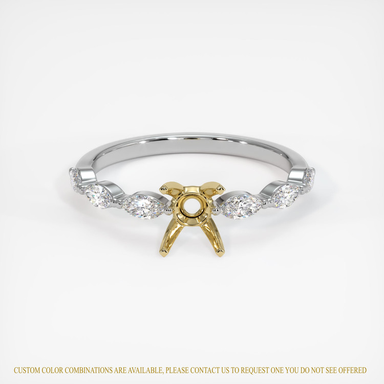 14K Yellow & White Accent Stones Ring Setting